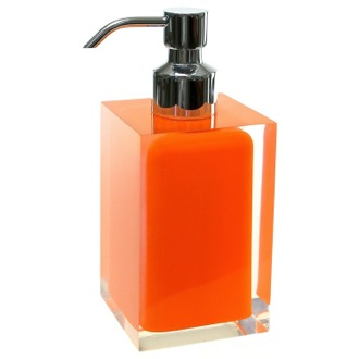 Soap Dispenser Square Orange Countertop Soap Dispenser Gedy RA81-67